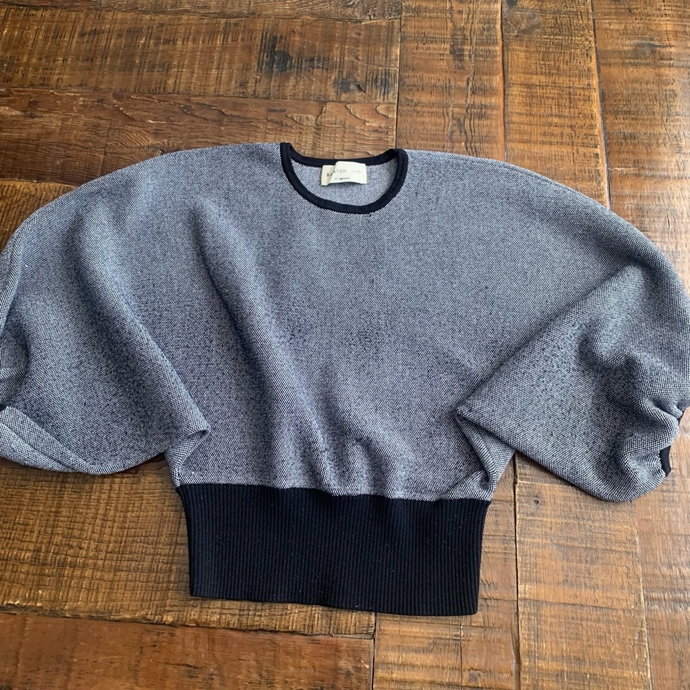 Babaton Gray and Black Crop Top
